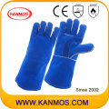 Cuero de vaca azul Split cuero de seguridad industrial guantes de trabajo (11114)